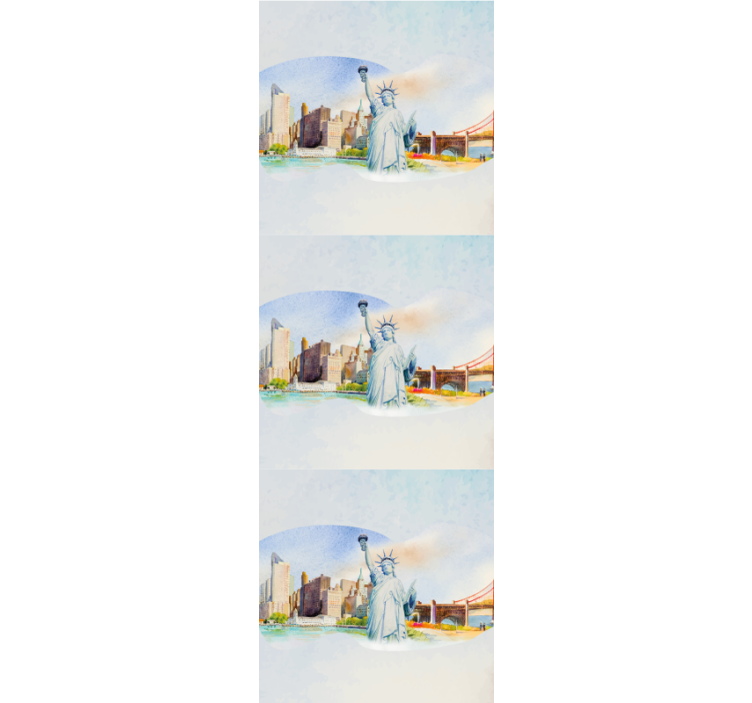 Tapete New York collage aus städtischen wahrzeichen - TenStickers