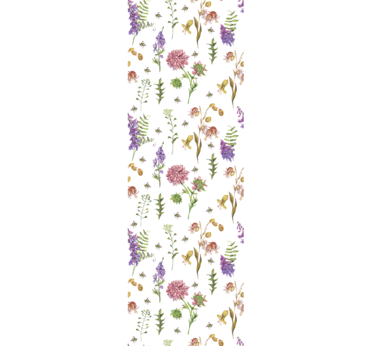 Blumentapete Mehrfarbige minimalistische wildblumen - TenStickers