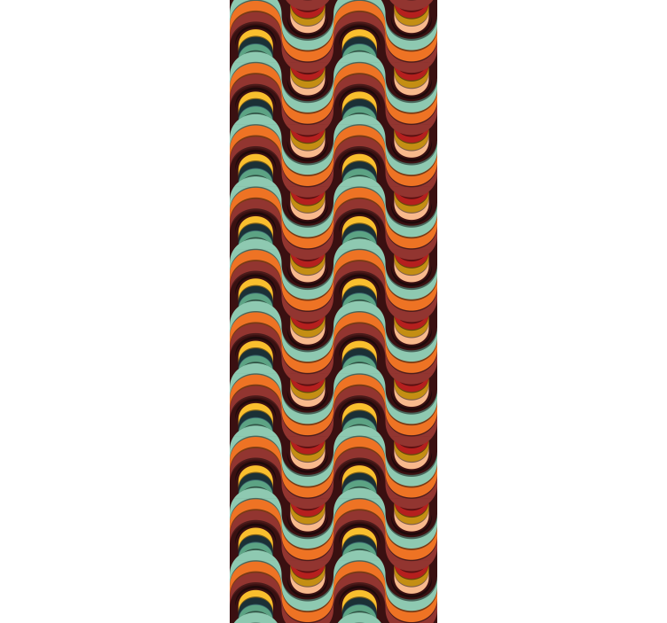 Tapete geometrische Muster retro-wellenmuster - TenStickers