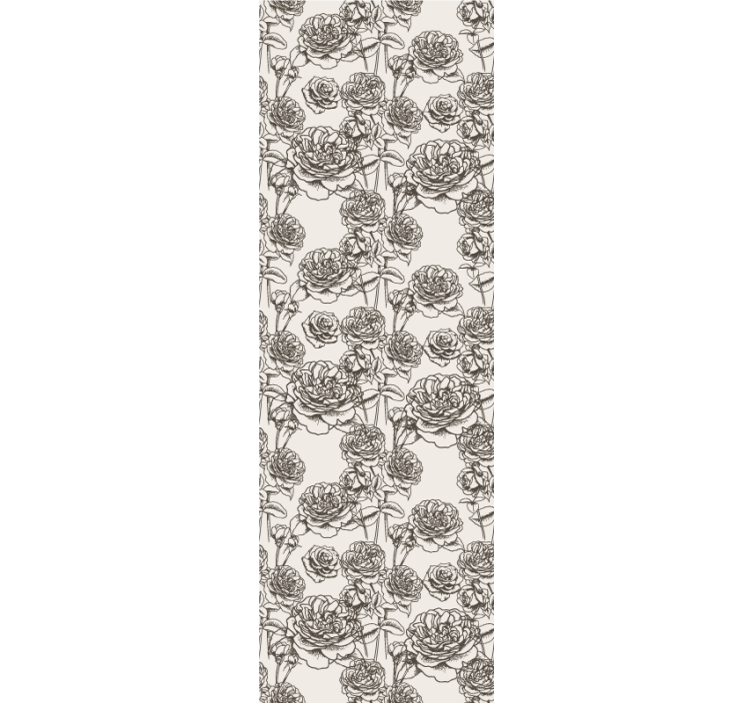 Blumentapete rosenskizze - TenStickers