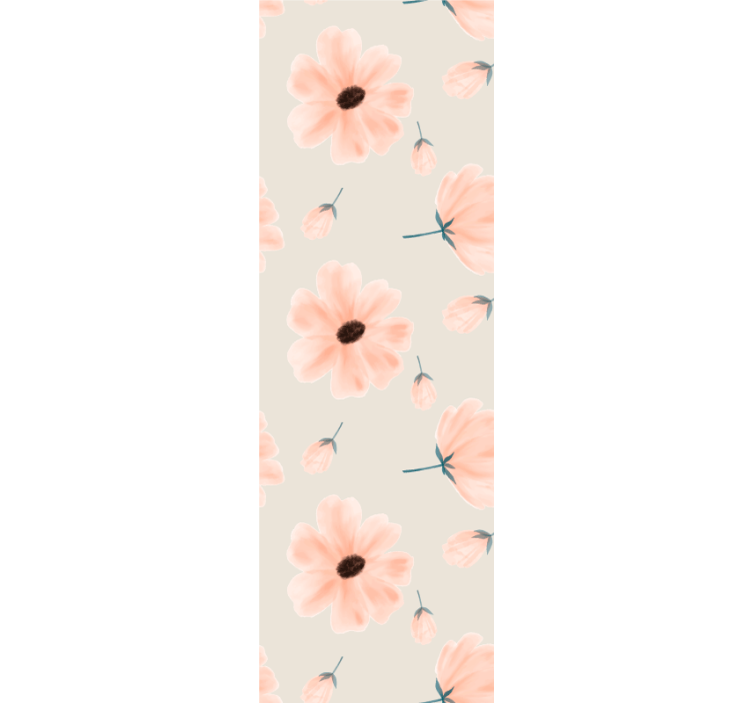 Blumentapete weiches elegantes muster - TenStickers