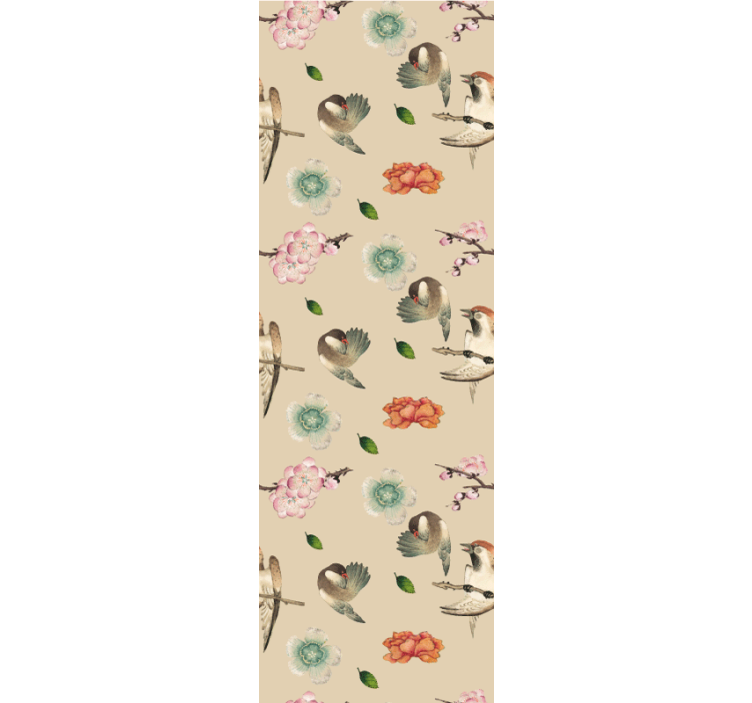 Blumentapete bezaubernde vogelblüten - TenStickers