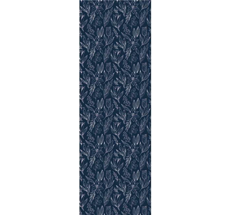 Blumentapete blaues blütenmotiv - TenStickers