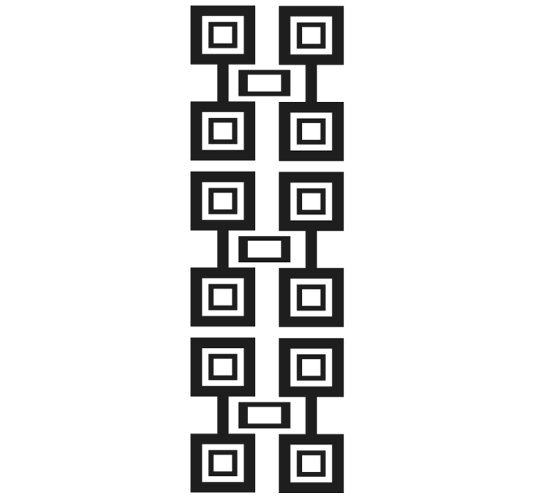 Tapete geometrische muster schwarz-weiße quadrate - TenStickers