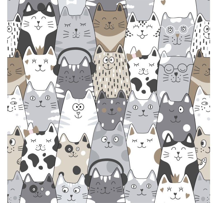 Kinderzimmer Tapete cartoon-katzen - TenStickers