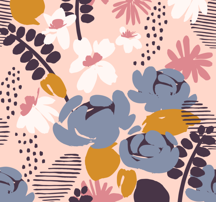 Tapete florale Ornamente florales botanisches muster - TenStickers