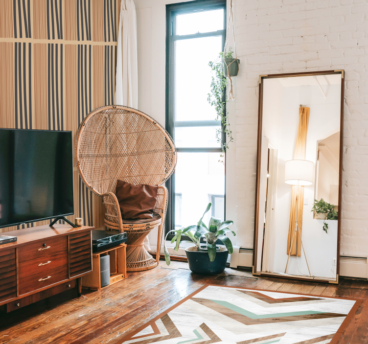 Tapete Wohnzimmer boho-streifen-design - TenStickers