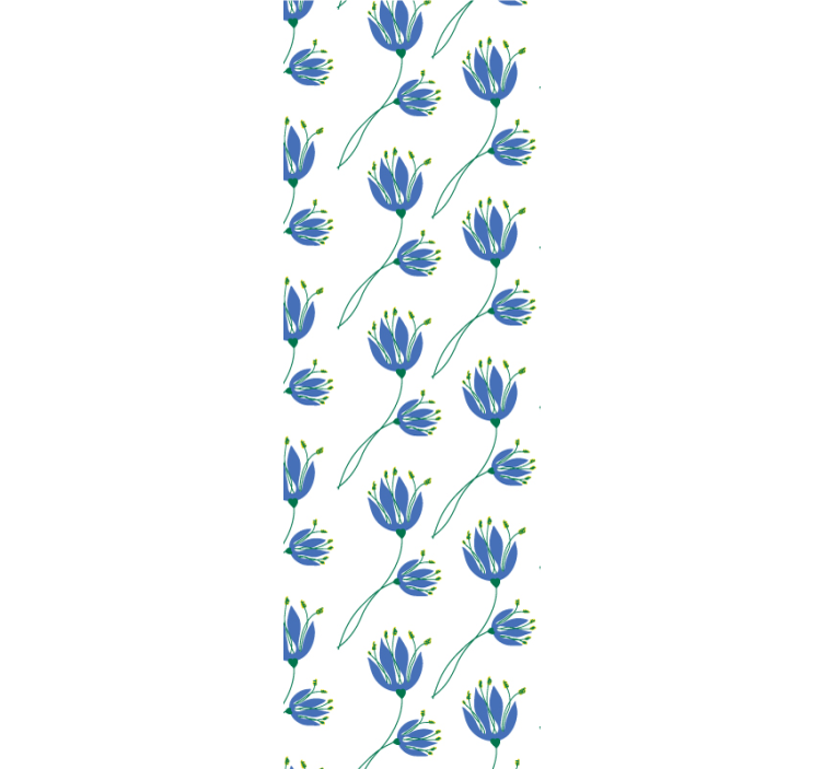 Einfache blaue Tulpen Blumen Tapete - TenStickers