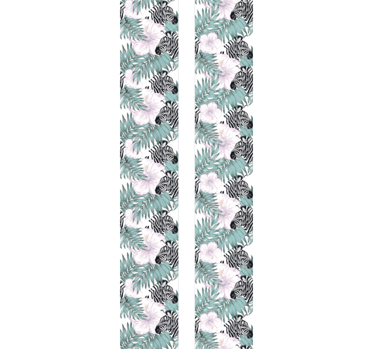 Tapete Dschungel zebra-blumenmuster - TenStickers