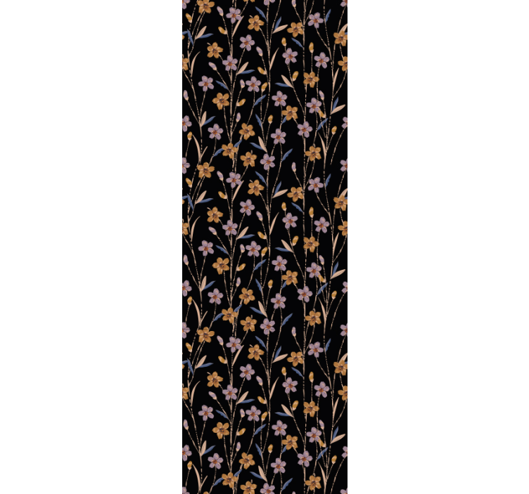 Tapete florale Ornamente blumenstielmuster - TenStickers