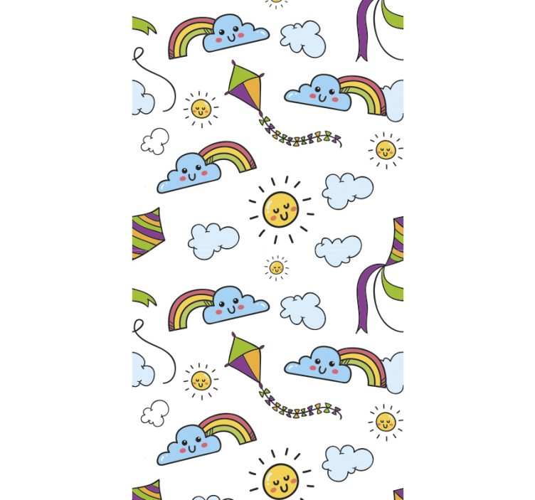 Tapete Kinderzimmer drachen und wolken - TenStickers