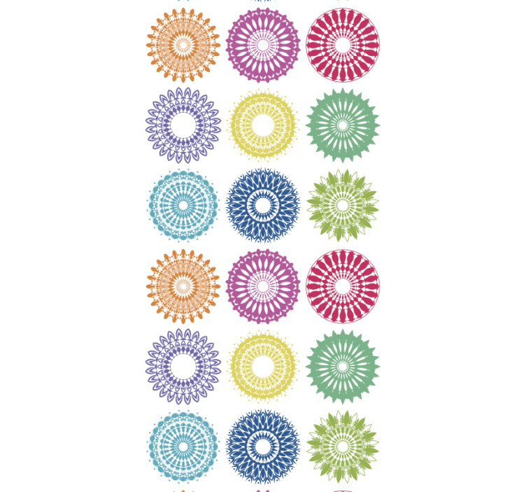 Tapete florale Ornamente bunte blumenkreise - TenStickers