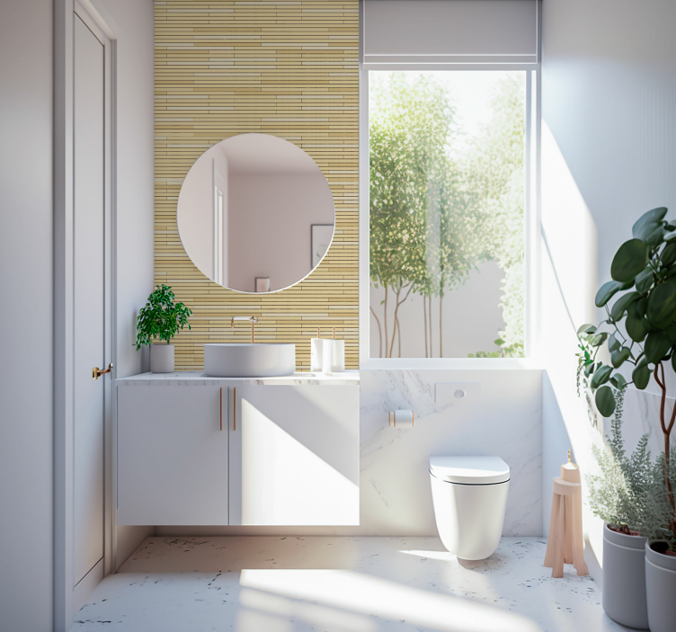 Tapete Holzoptik Beige holzziegel - TenStickers