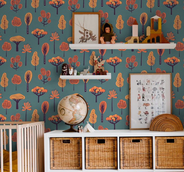 Tapete Baum stilisierte botanische Motive - TenStickers