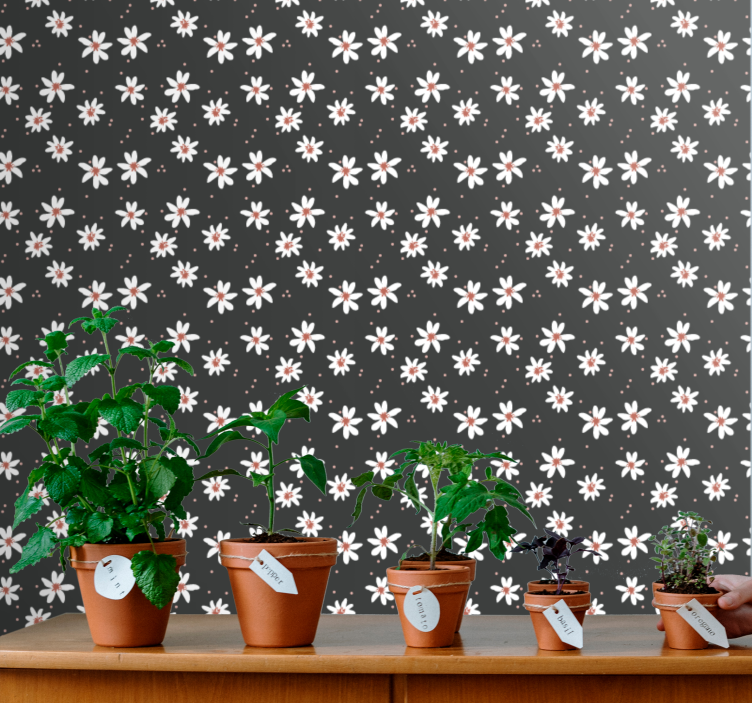 Blumentapete blumenmuster wiederholen - TenStickers