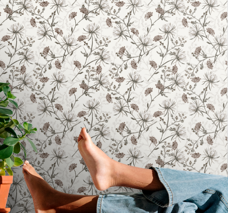 Blumentapete botanische drucke - TenStickers