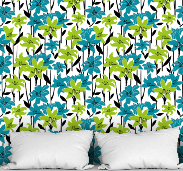 Blumentapete bunte blumenblüte - TenStickers