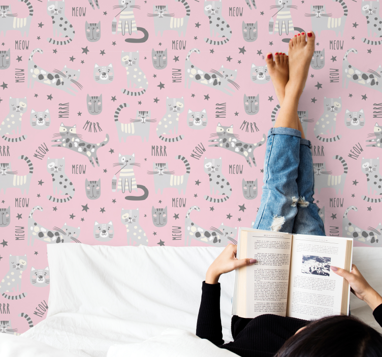 Katzen Tapete katzenspielzeit - TenStickers