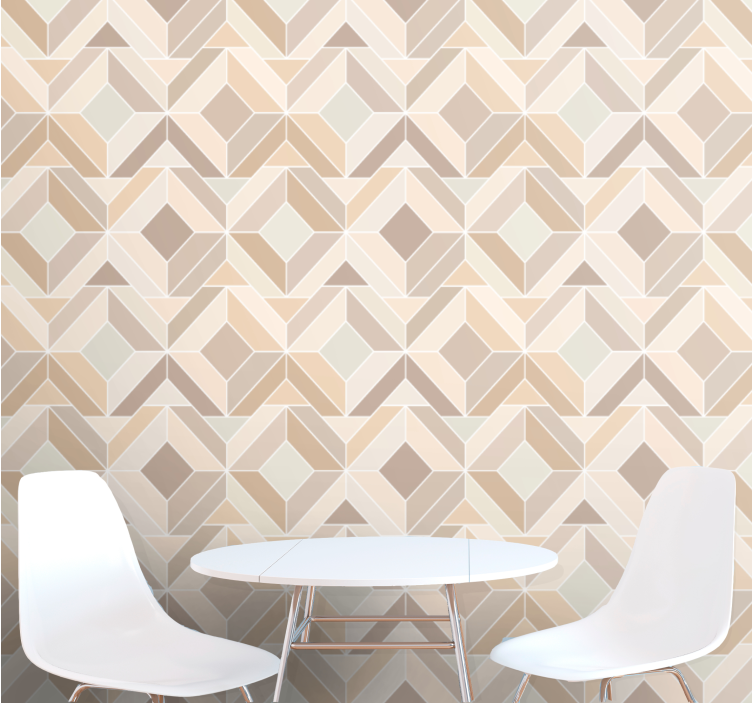Geometrische Tapete beige geschichtete formen - TenStickers
