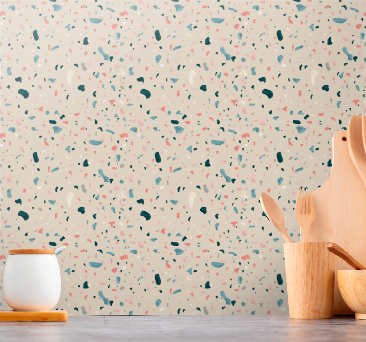 Muster Tapete beiges terrazzo-motiv - TenStickers