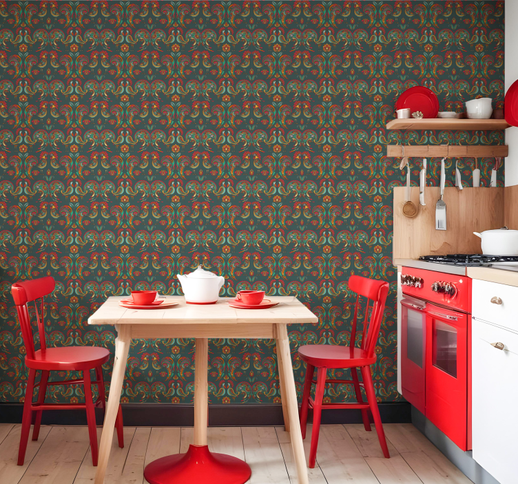 Ornament Tapete barockes ornamentmuster - TenStickers