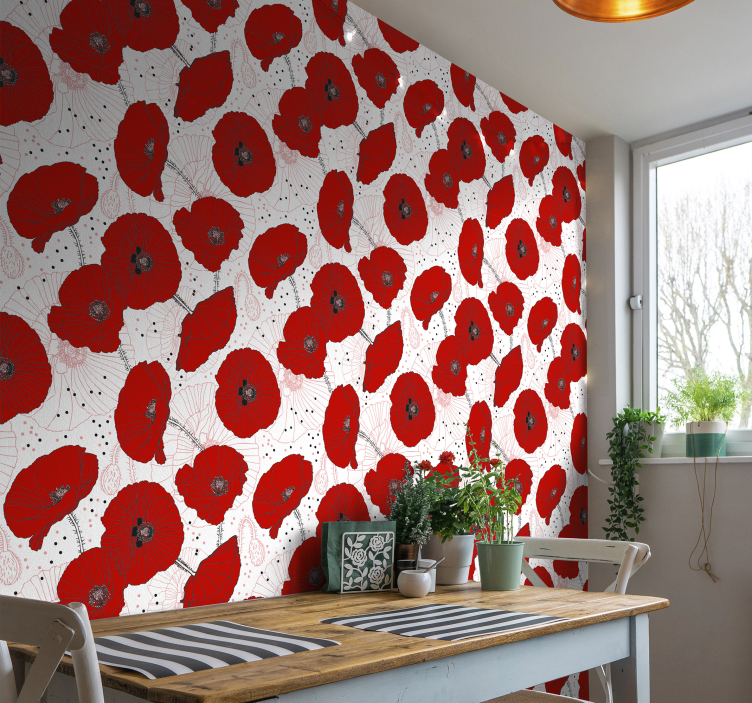 Natur tapete roter Mohn - TenStickers