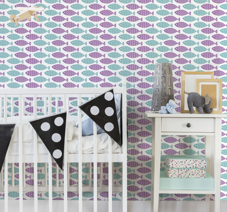 Tapete Baby geometrisches fischmotiv - TenStickers