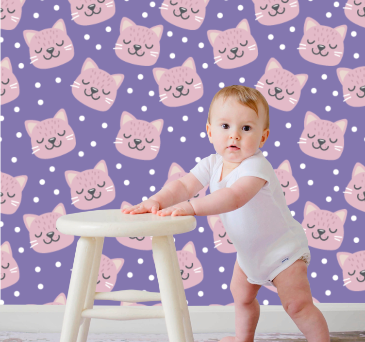 Tapete Baby gepunktetes katzenmuster - TenStickers