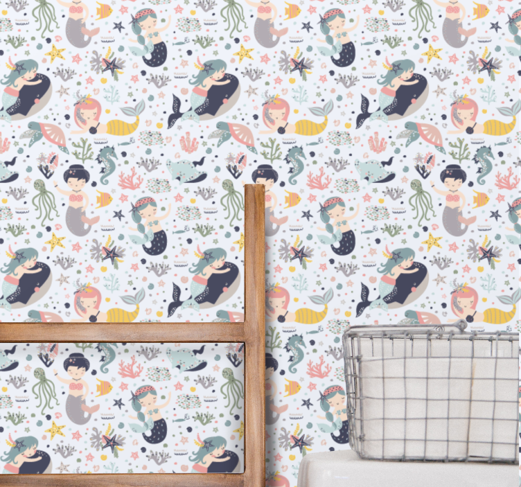Tapete Baby meerjungfrau wasserfreunde - TenStickers