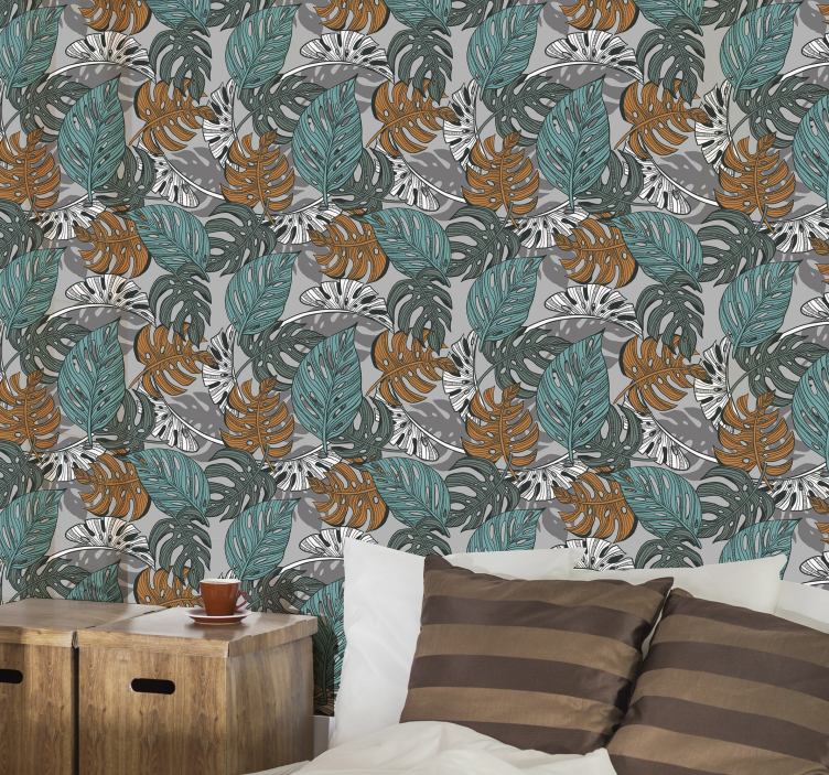 Tapete Blätter tropische blattlandschaft - TenStickers