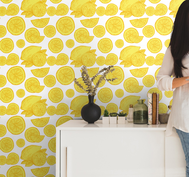 Blumentapete zitrusfruchtscheiben - TenStickers