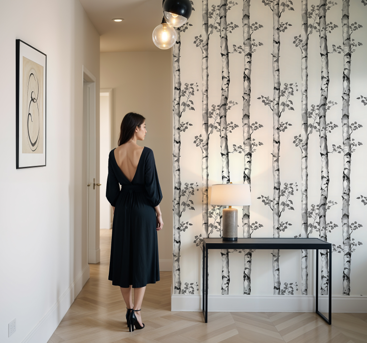 Tapete Eingang winter große bäume - TenStickers