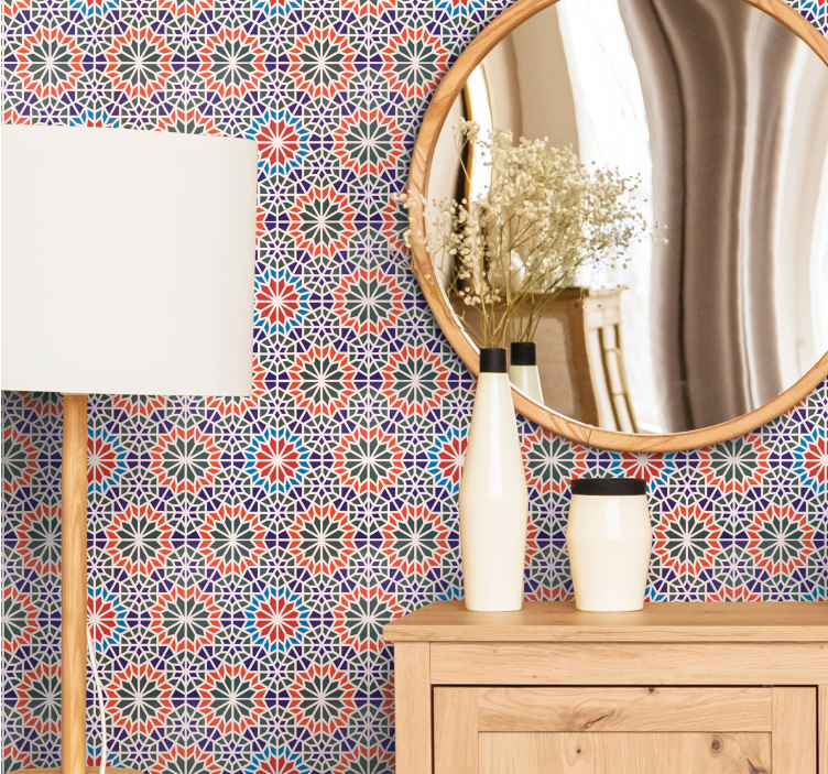 Tapete florale Ornamente geometrische blumenmotive - TenStickers