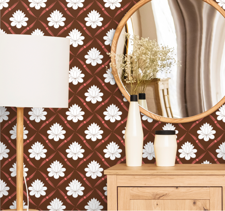 Tapete florale Ornamente lotusmuster-design - TenStickers