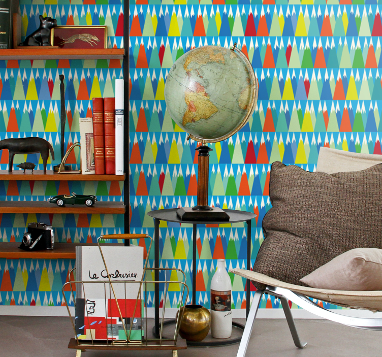 Tapete geometrisch geometrische berglandschaft - TenStickers