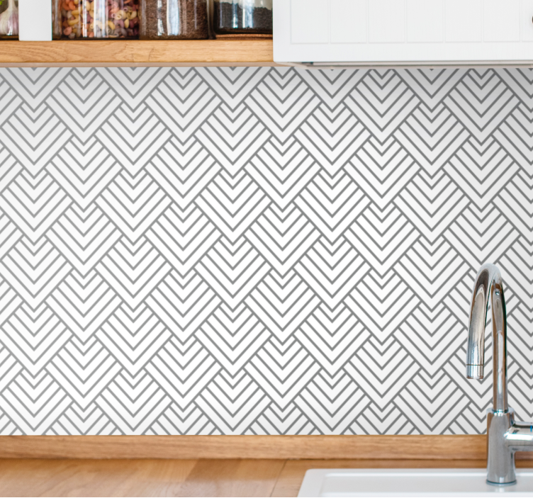 Tapete geometrische Muster chevron-linien - TenStickers