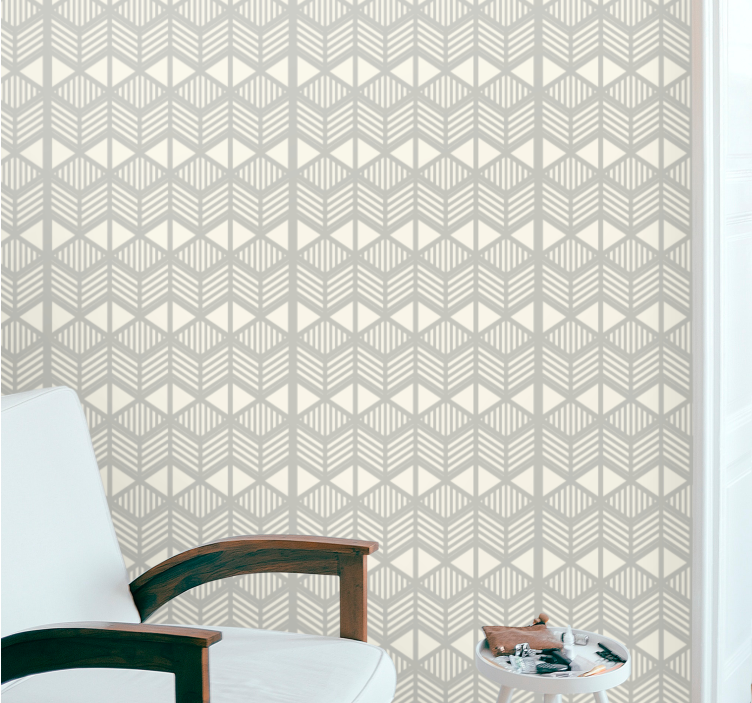 Tapete geometrische Muster neutrales chevron-gitter - TenStickers