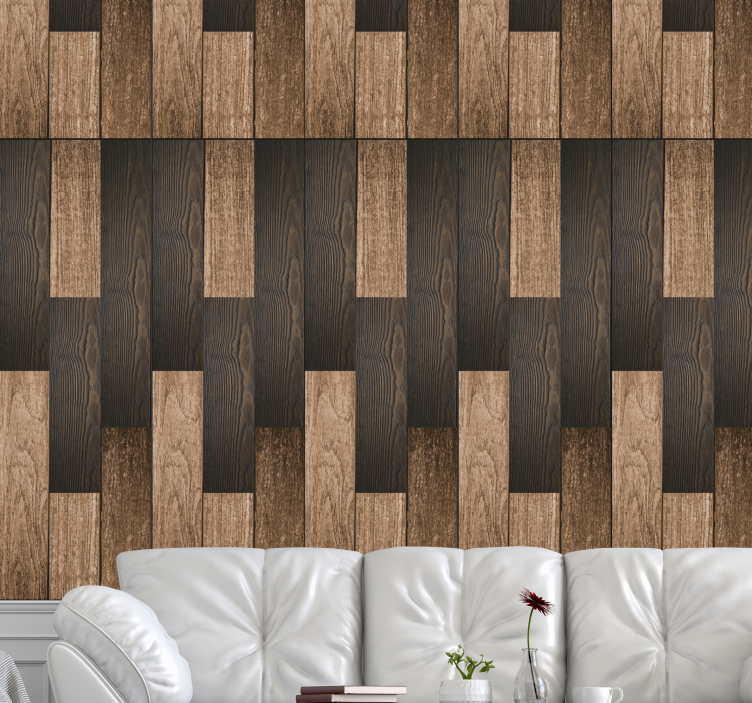 Tapete Wohnzimmer Natur Holz - TenStickers