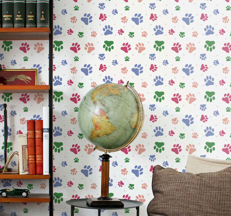 Tapete Hunde pfotenmuster-dekor - TenStickers