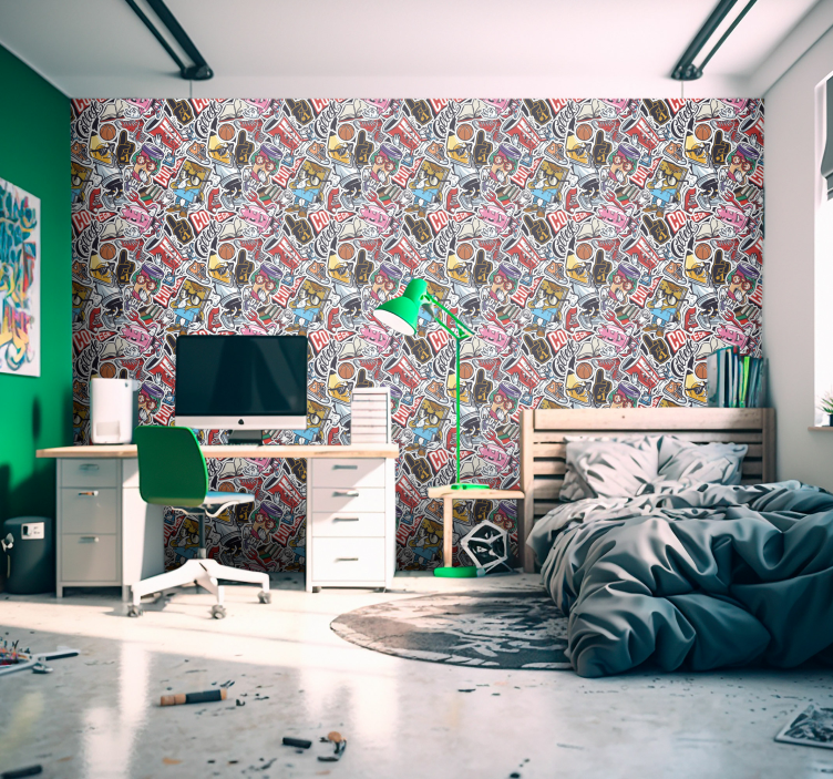 Vliestapete Kunst Städtische aufkleberbombe - TenStickers