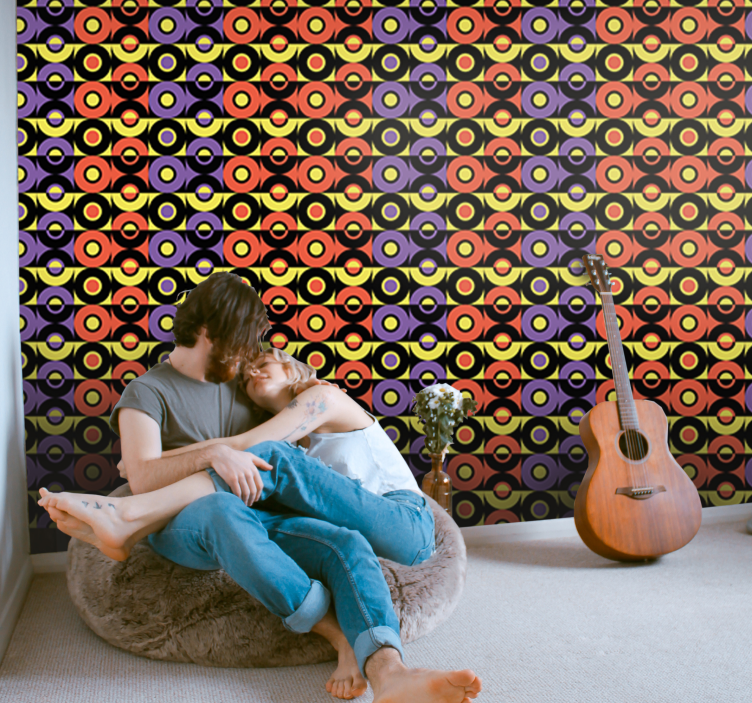 Moderne Tapete Verrückte retro-kreise - TenStickers