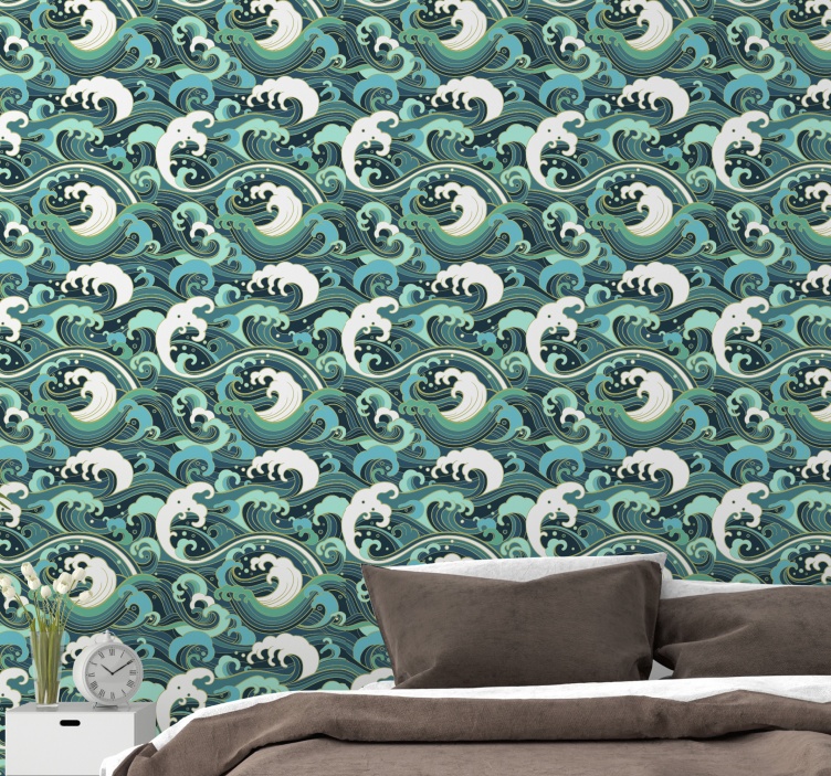 Tapete natur elegante ozeanwellen - TenStickers