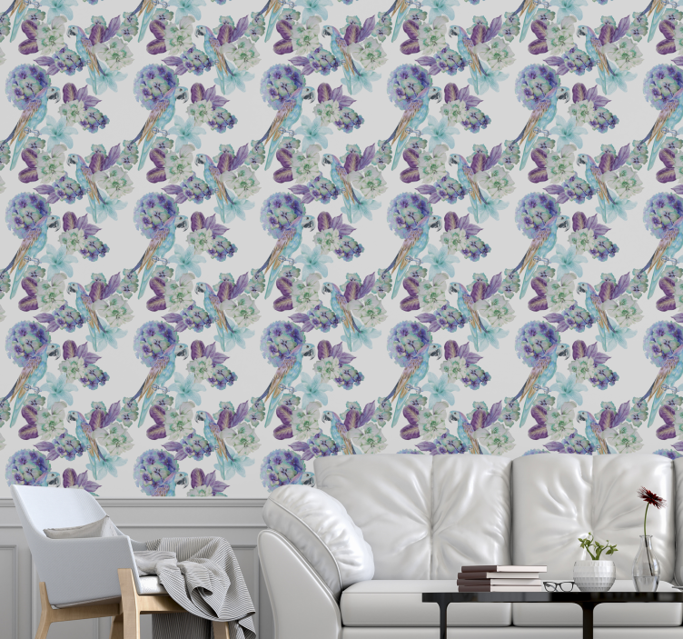 Tapete Papagei blumen-papagei-design - TenStickers