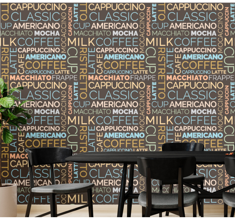 Tapete Schriftzug kaffee-typografie - TenStickers