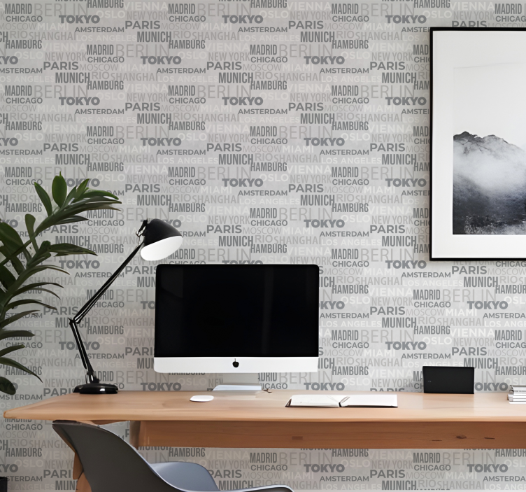 Tapete Schriftzug namen der städte - TenStickers