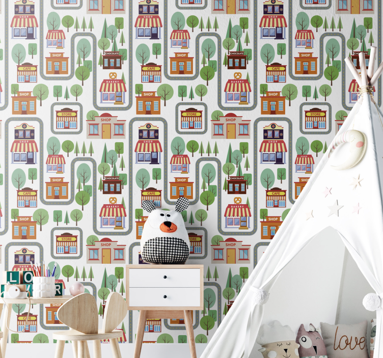 Tapete Stadt bezaubernde stadtlandschaft - TenStickers