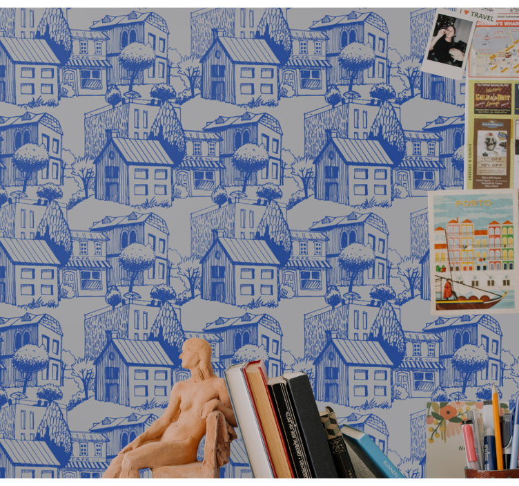 Tapete Stadt städtische skizzenillustration - TenStickers