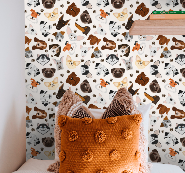 Tapete Hunde verspielte hundeillustrationen - TenStickers