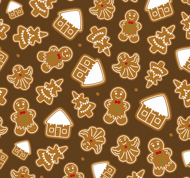 Weihnachtstapete lebkuchen-muster - TenStickers