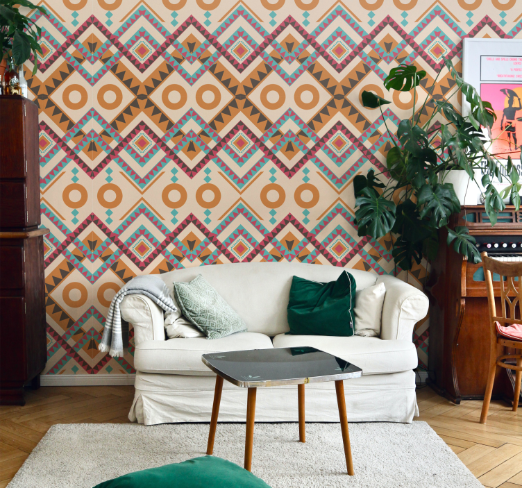 Texturtapeten Mehrfarbiges rautenmuster - TenStickers